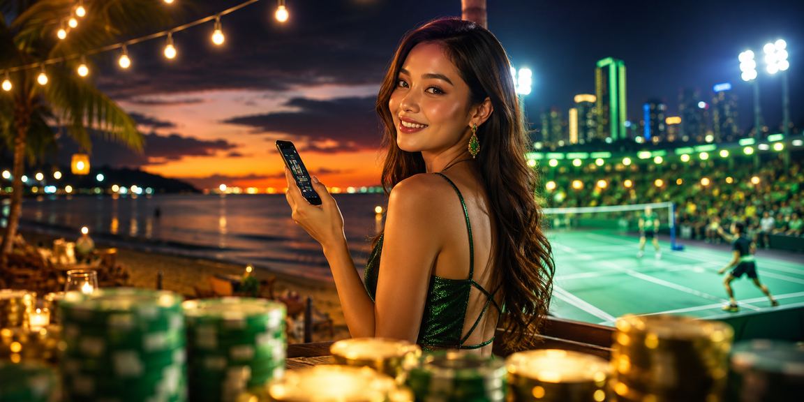 Pemain mengakses poker melalui telefon mudah alih di Kota Kinabalu
